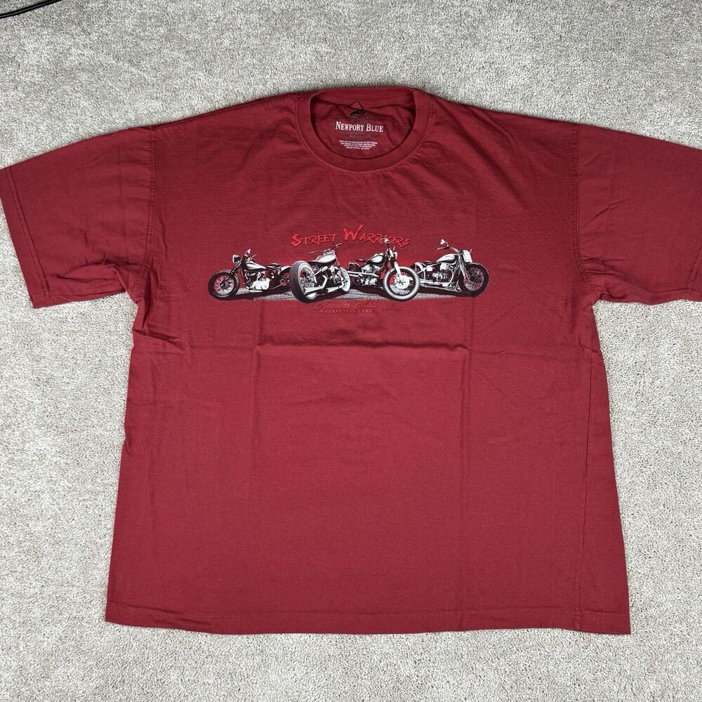 LOT OF 2 Newport Blue TShirts Motorcycle Classic Cars Y2K VTG Graphic Mens 2XL - Picture 4 of 13